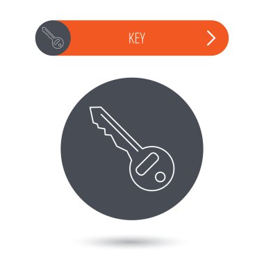 Anahtar simgesi. Kapının kilidini aracı işareti.