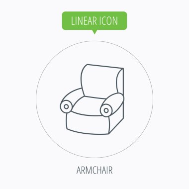 Koltuk simge. Rahat mobilya işareti.