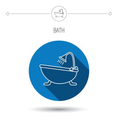 Banyo simgesi. Banyo duş işareti ile.