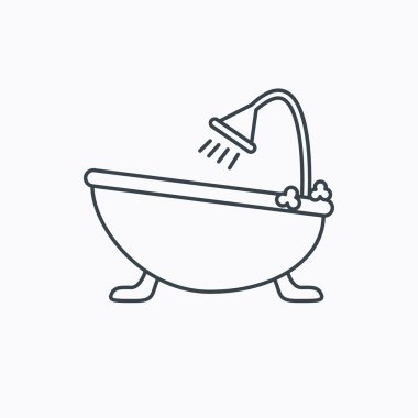 Banyo simgesi. Banyo duş işareti ile.