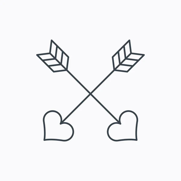 Aşk okları simge. Amour ekipman işareti.