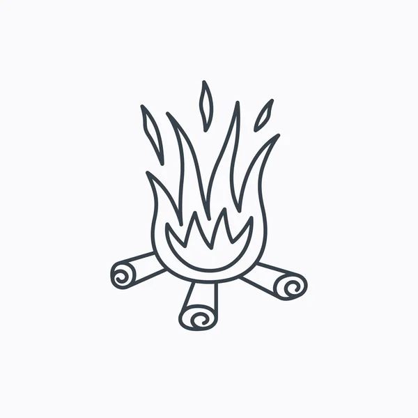 Bonfire ikon. Brand tecken. — Stock vektor