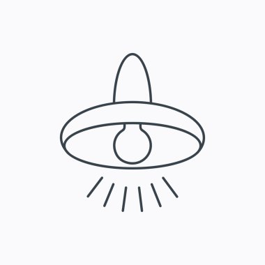 Tavan Lambası simgesi. Işık Aydınlatma işareti.