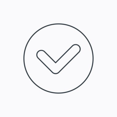 Onay simgesi onaylayın. Daire oturum açma kene.