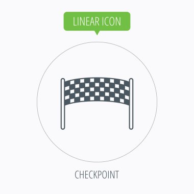 Denetim noktası simgesini bitirme. Maraton afiş işareti.