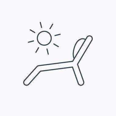 Şezlong simgesi. Plaj şezlong işareti.