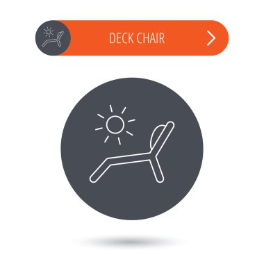 Şezlong simgesi. Plaj şezlong işareti.