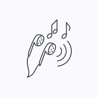 Kulaklık simgesi. Nota işaretleri.