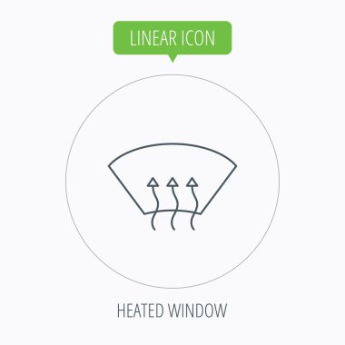 Isıtmalı pencere simgesi. Ön cam ok işareti.