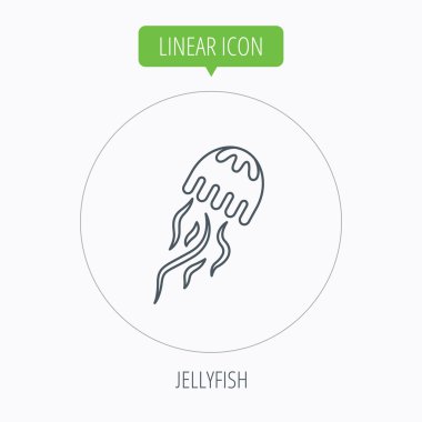 Denizanası simgesi. Deniz hayvan işareti.