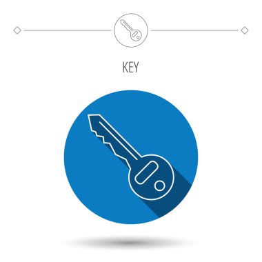 Anahtar simgesi. Kapının kilidini aracı işareti.