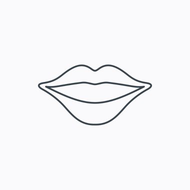 Dudak simgesi. Gülümseyen ağız işareti.