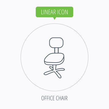 Ofis sandalye simge. İş koltuk işareti.