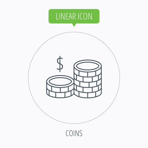 Coins icon. Dollar cash money sign.