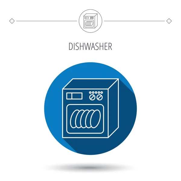 Ícone da máquina de lavar louça. Sinal do aparelho de cozinha . — Vetor de Stock