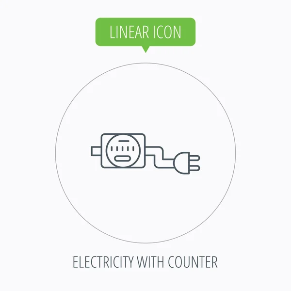 Electric counter icon. Electricity with plug. — Stock Vector