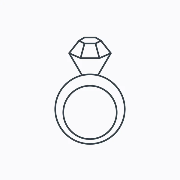 Engagement ring icon. Jewellery with diamond. — Stock Vector