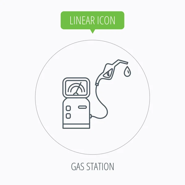गैस स्टेशन आइकन। पेट्रोल ईंधन पंप चिह्न . — स्टॉक वेक्टर