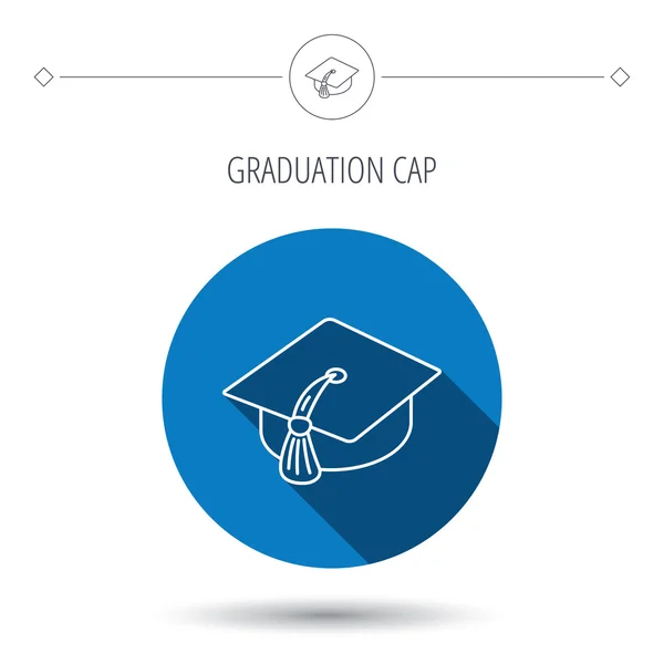 毕业帽图标。文凭仪式标志. — 图库矢量图片