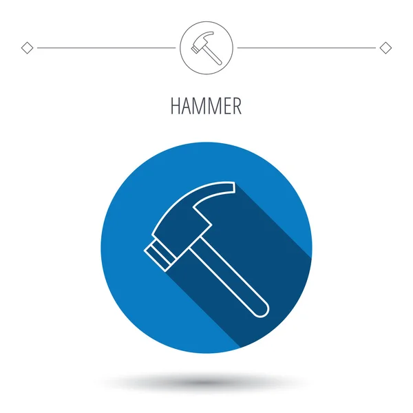 Hammer Ikone. Werkzeugschild reparieren oder reparieren. — Stockvektor