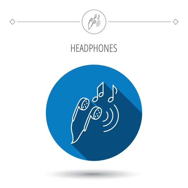 Headphones icon. Musical notes signs. — Stock Vector