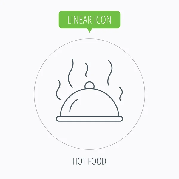 Икона ресторанного клоша. Знак горячей пищи . — стоковый вектор