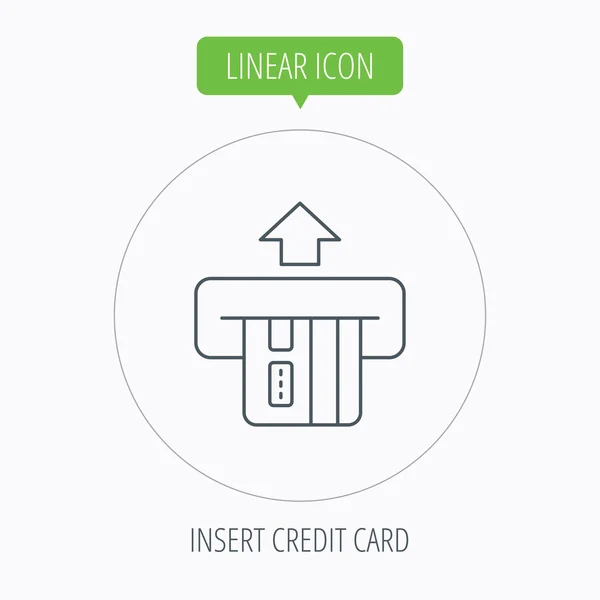 Insira o ícone do cartão de crédito. Sinal de compras . — Vetor de Stock
