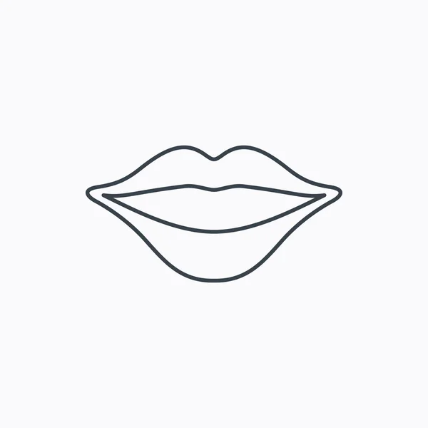 Icône des lèvres. Signe de bouche souriante . — Image vectorielle