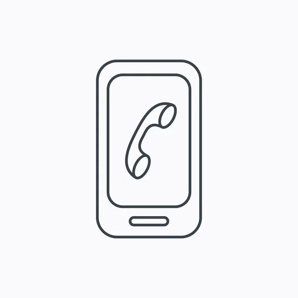 Icono del teléfono inteligente. Celular con señal de pantalla táctil — Vector de stock