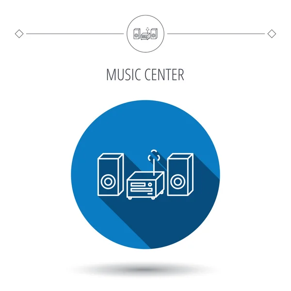 Music center icon. Stereo system sign. — Stock Vector