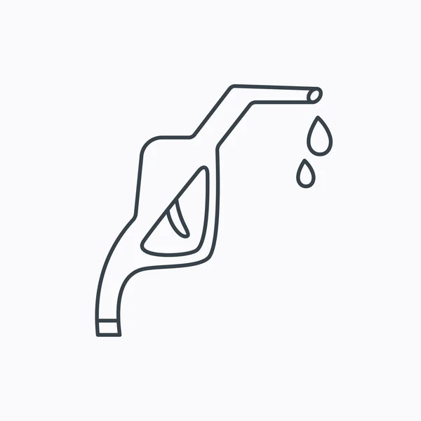 Gasoline pump nozzle icon. Petrol station sign. — Stock Vector