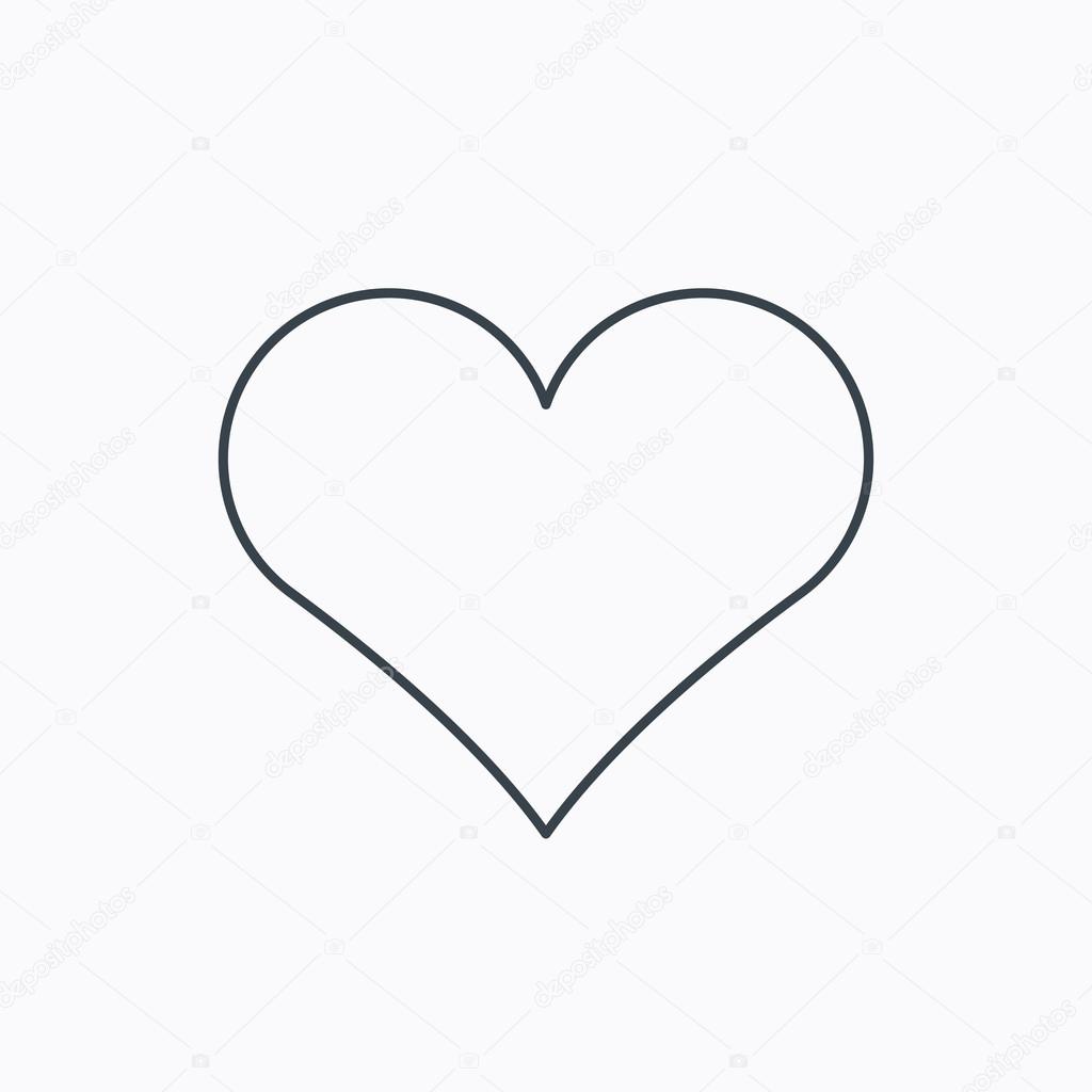 Heart icon. Love sign. Life symbol. Linear outline icon on white background. Vector