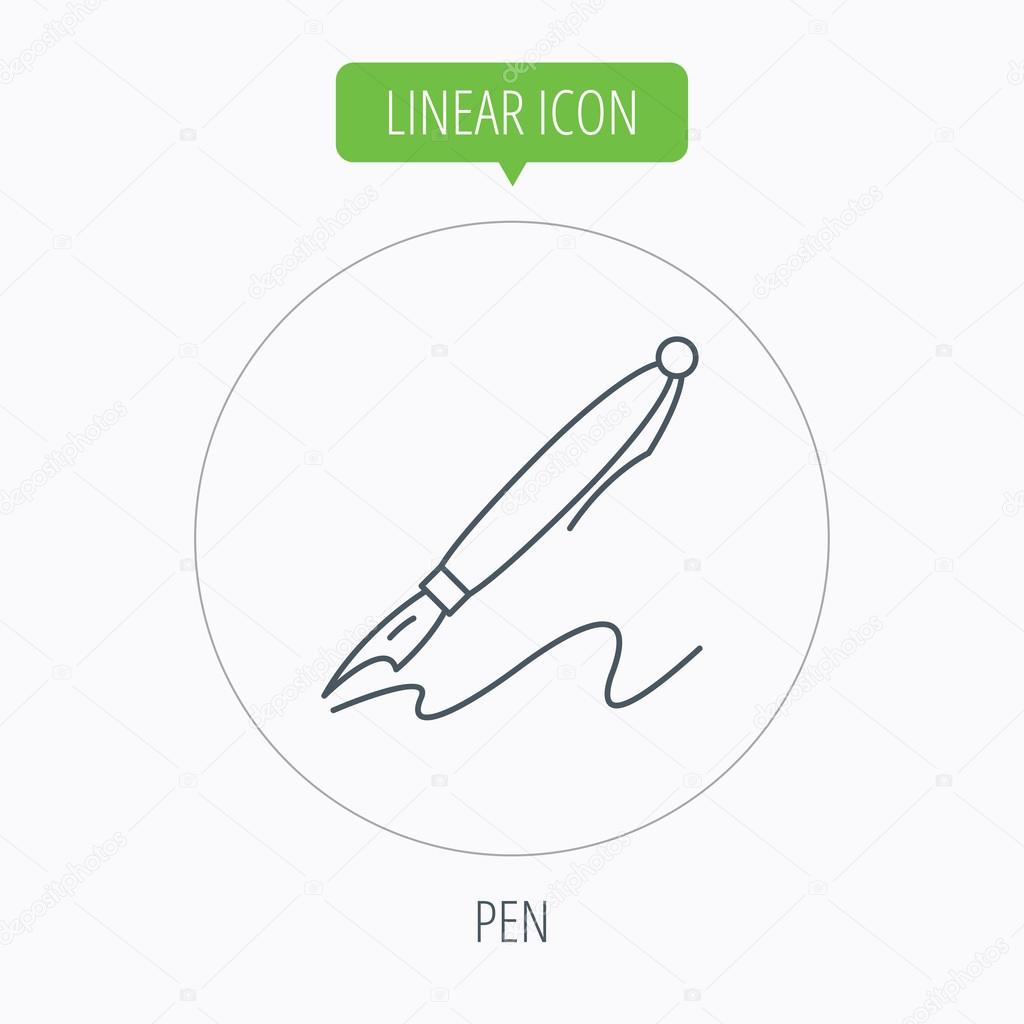 Pen icon. Writing tool sign.