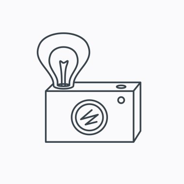 Retro fotoğraf kamera simgesi. Fotoğrafçı ekipman.