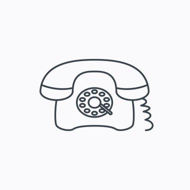 Retro telefon simgesi. Eski telefon işareti.