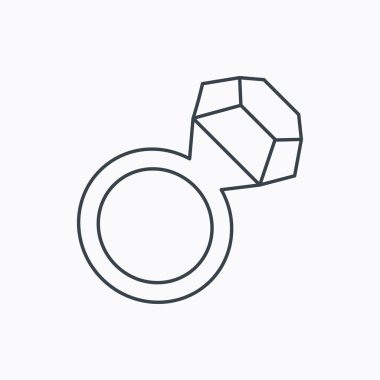 Elmas simgesi ile halka. Mücevherat ve mucevherler işareti.