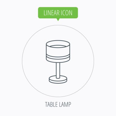 Masa lambası simgesi. Resepsiyon ışık işareti.