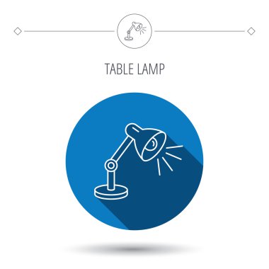 Masa lambası simgesi. Resepsiyon ışık işareti.
