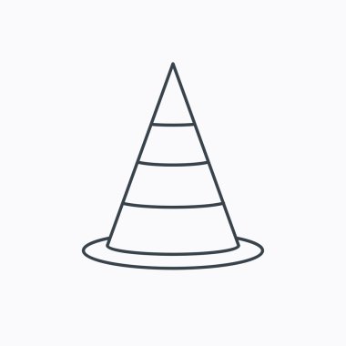 Trafik koni simgesi. Yol uyarı işareti.