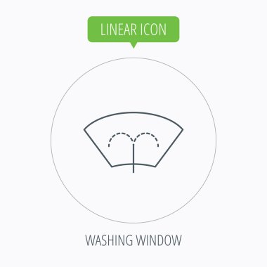 Yıkama pencere simgesi. Ön cam işareti Temizleme.
