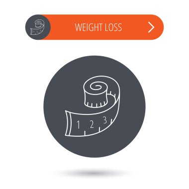 Ölçüm bandı simgesi. Kilo kaybı işareti.