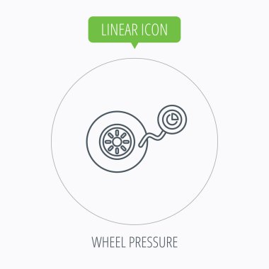 Tekerlek Baskı simgesi. Lastik Servisi işareti.