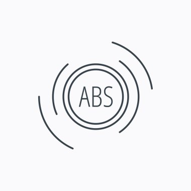 ABS simgesi. Frenler Kilitlenmeyen sistemi işareti.