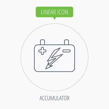Akü simgesi. Elektrik pil işareti.
