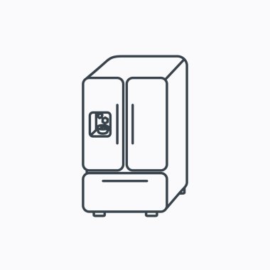 Amerikan buzdolabı simgesi. Buzdolabı buz işareti ile