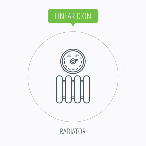 Radiátor s regulátorem ikonou. Značka topného tělesa. — Stockový vektor