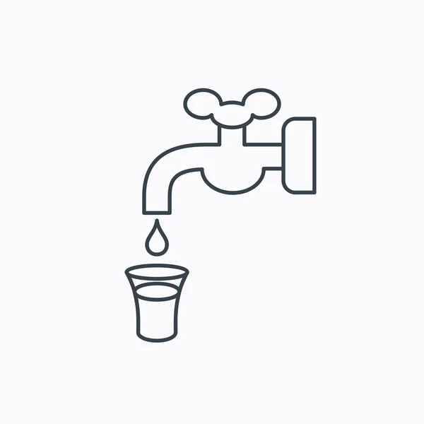 Enregistrer l'icône de l'eau. Grue avec signe de chute . — Image vectorielle