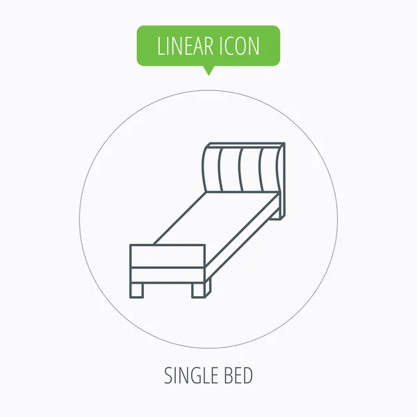 Single bed icon. Bedroom furniture sign. — Stock Vector