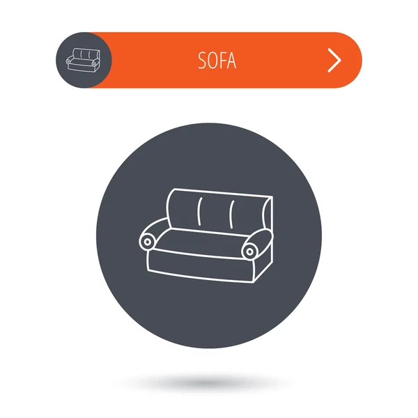 Sofa-Symbol. Bequemes Couchschild. — Stockvektor