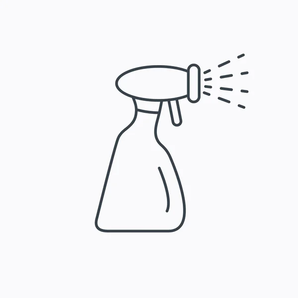 Icono de botella de spray de limpieza. Señal de herramienta de lavado . — Vector de stock